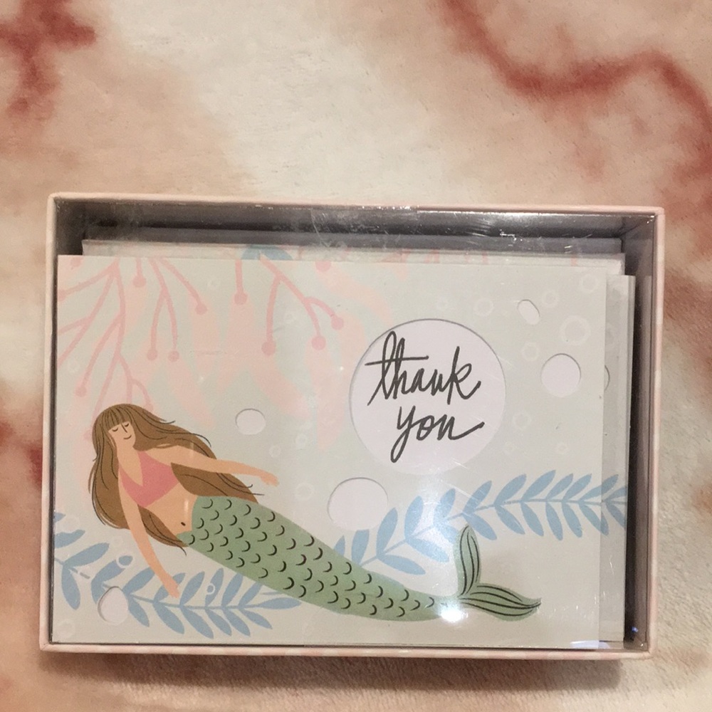 Mermaid Thank You Card Set by Molly & Rex NWT 10pk